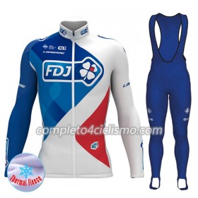 Completo Maglia ML + Pantaloncino con bretelle ML 2017 FDJ N001 Winter Invernale